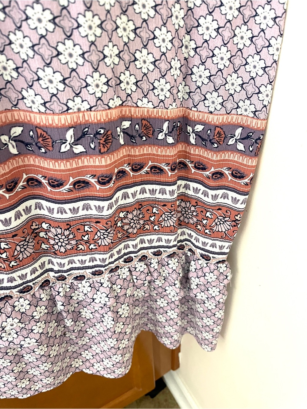 KNOX ROSE Boho Maxi Dress LARGE Bihemian Women’s Dress Sz L purple cotton - Picture 5 of 7